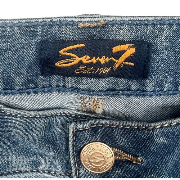 Seven7 Womens Mid-Rise Skinny Fit Denim Capri Jeans Medium Wash Size 4 - Picture 11 of 16